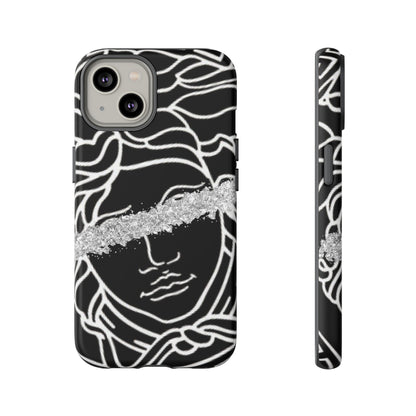 Luxury Medusa Head Tough Black and Silver Phone Case