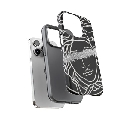 Luxury Medusa Head Tough Black and Silver Phone Case