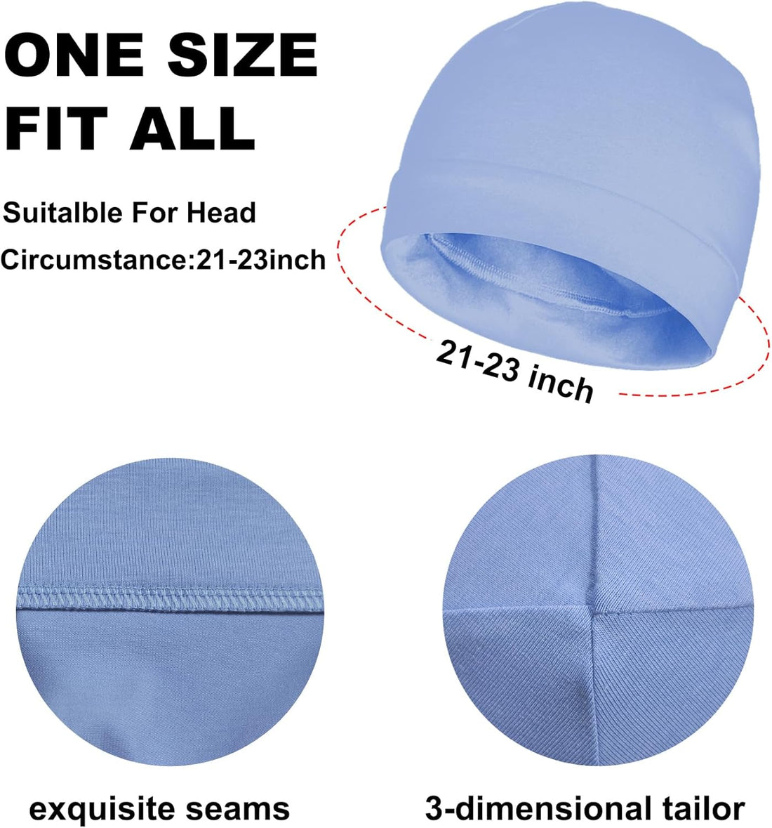 3pcs Cotton Skull Caps for Men &amp; Women