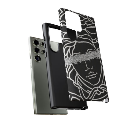 Luxury Medusa Head Tough Black and Silver Phone Case