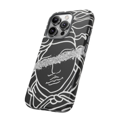 Luxury Medusa Head Tough Black and Silver Phone Case