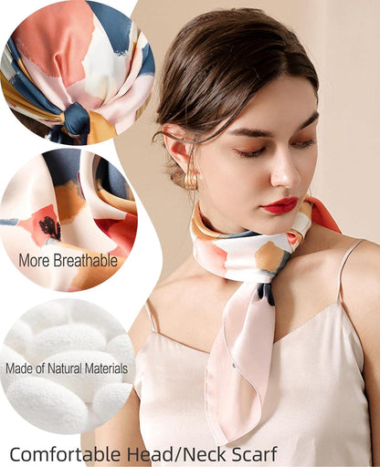 27.5&quot; Mulberry Silk Feel Satin Head Scarf – Fashion Square Gift