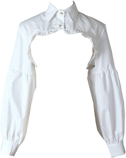 Detachable Dickey Collar Blouse – False Half Shirt, Long Sleeve Crop Top