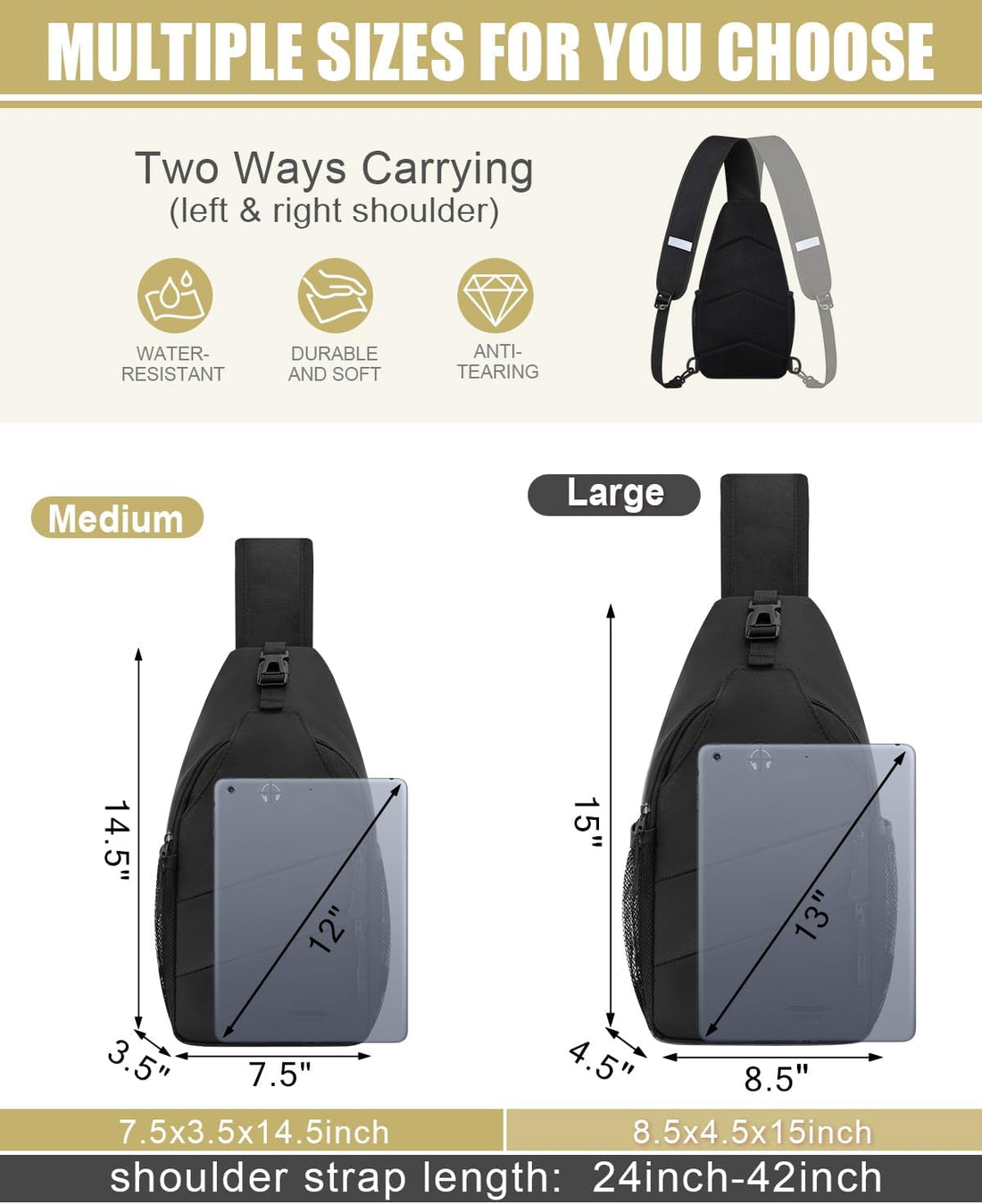 Trendy Crossbody Sling Bag for Women &amp; Men – Casual Convertible Chest Backpack