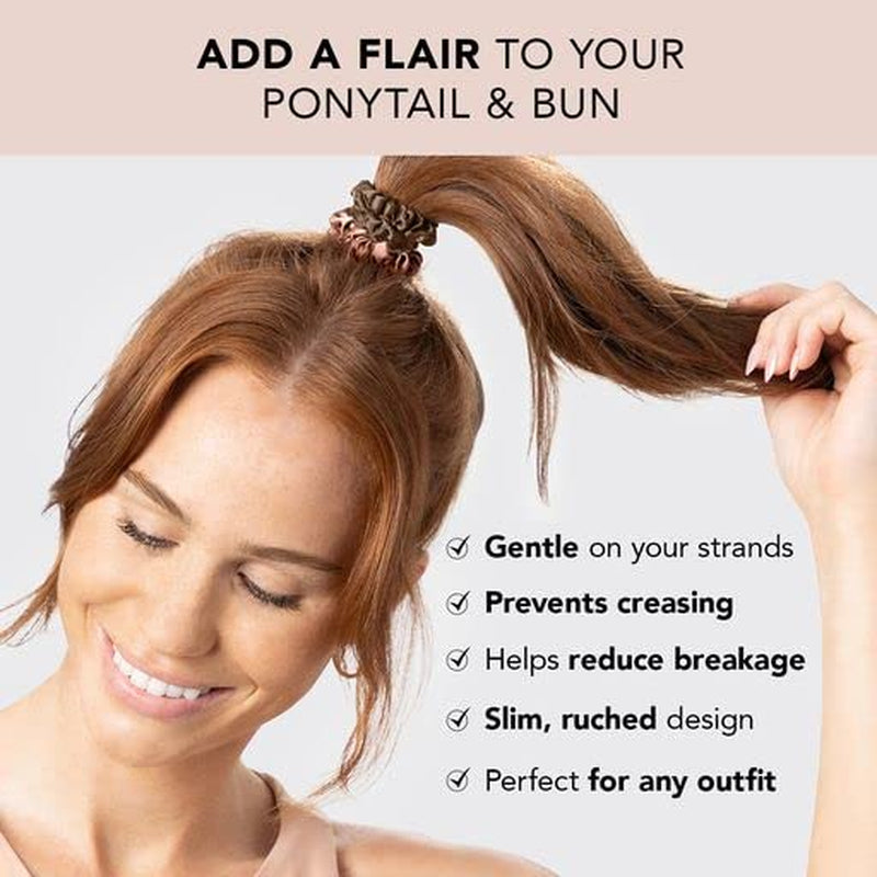 Satin Hair Scrunchies – 6 Pcs Terracotta Set