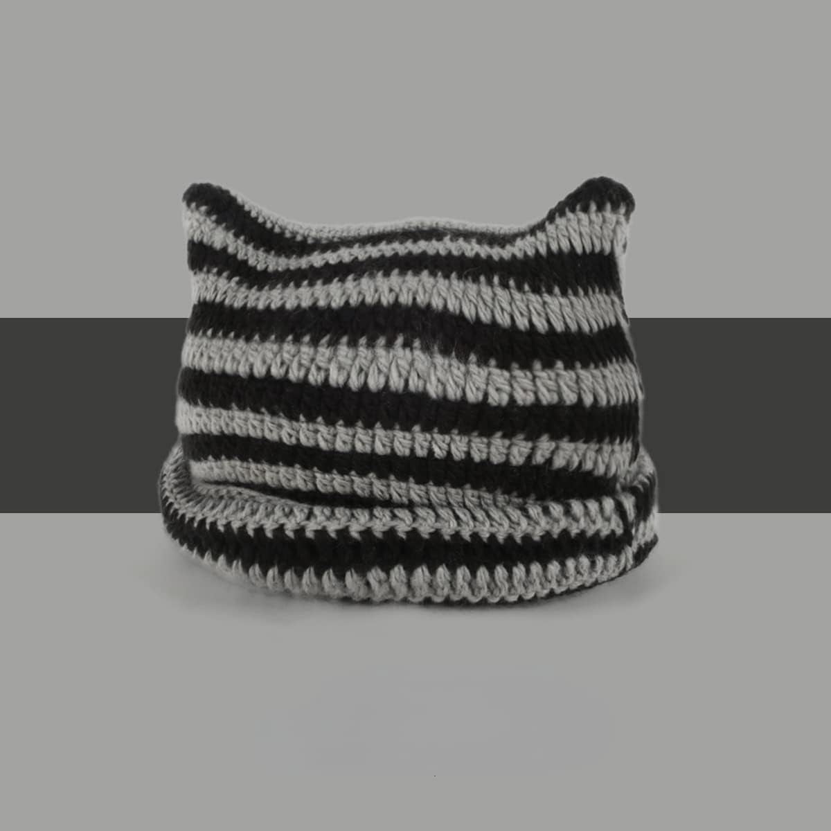Vintage Crochet Cat &amp; Fox Beanies – Slouchy Hats for Women
