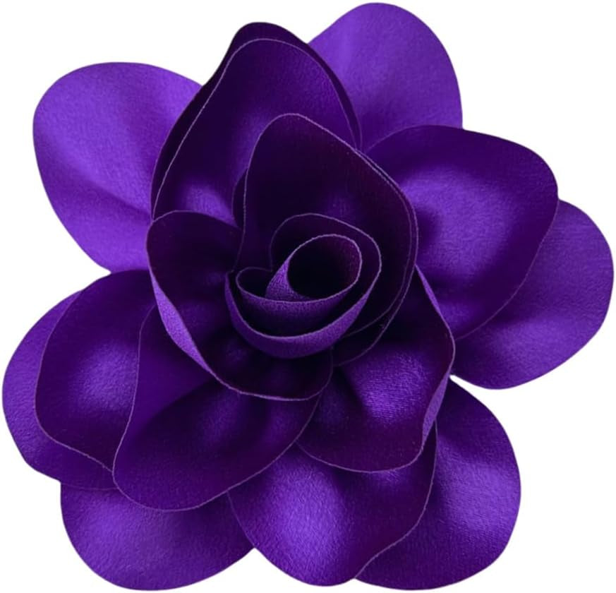 Satin Rose Flower Brooch Pin – Handmade Camellia