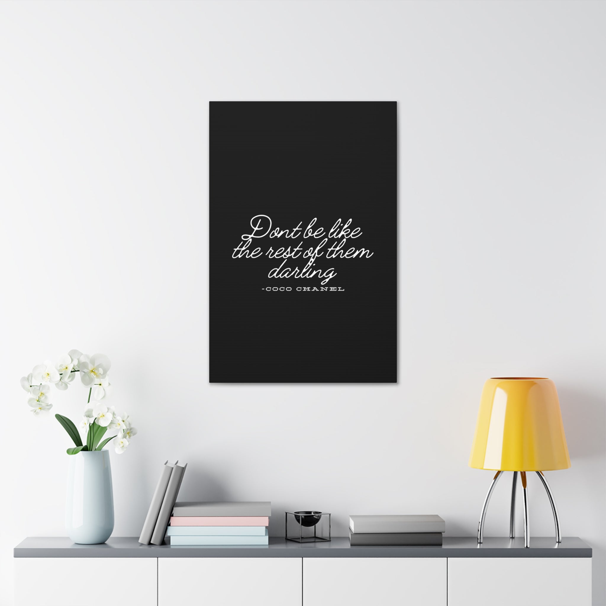 Don’t Be Like the Rest of Them Darling Canvas Wall Art | Coco Chanel Quote | Elegant Inspirational Decor for Home or Office