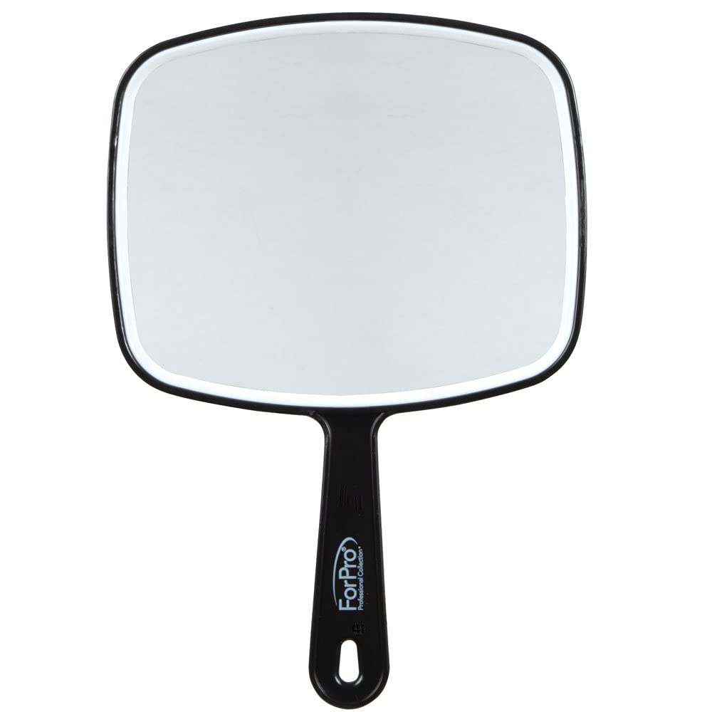 Premium Hand Mirror with Handle – Black, 6.3&quot;x9.6&quot;