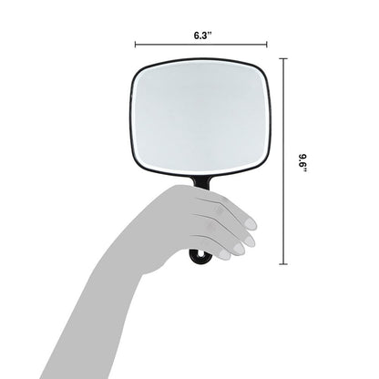 Premium Hand Mirror with Handle – Black, 6.3&quot;x9.6&quot;