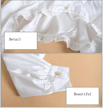 Detachable Dickey Collar Blouse – False Half Shirt, Long Sleeve Crop Top