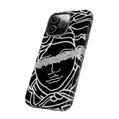 Luxury Medusa Head Tough Black and Silver Phone Case