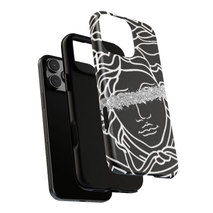 Luxury Medusa Head Tough Black and Silver Phone Case