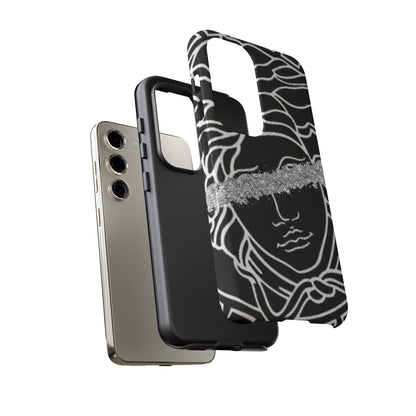 Luxury Medusa Head Tough Black and Silver Phone Case