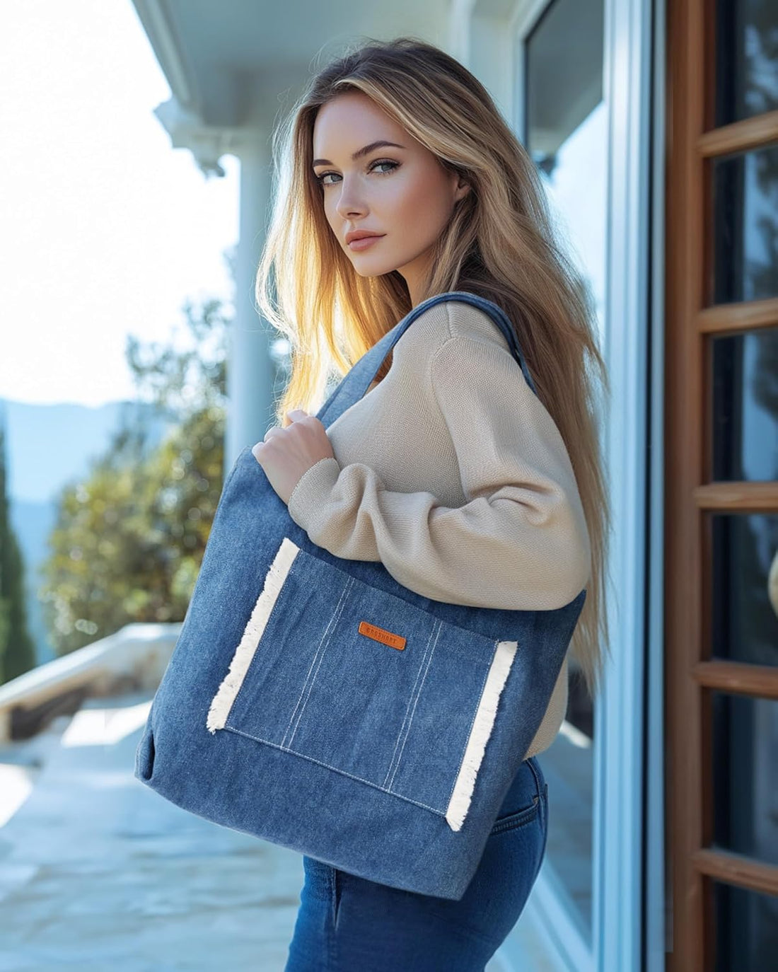 Women’s Multi-Compartment Tote Bag with Elastic Cord – Travel &amp; Fitness