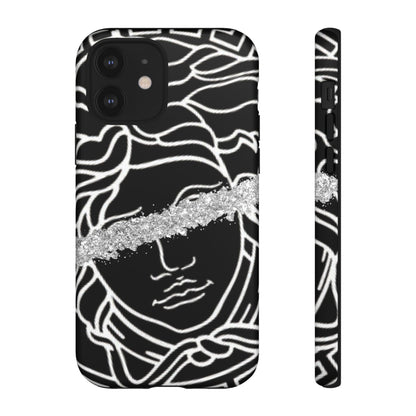 Luxury Medusa Head Tough Black and Silver Phone Case