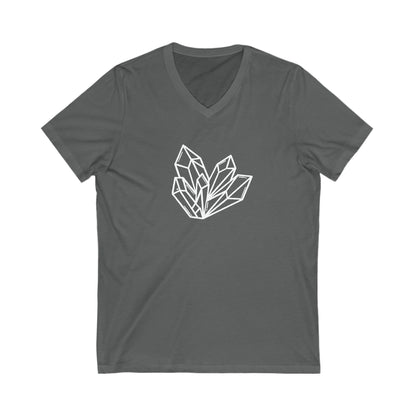 Crystal-Embellished T-Shirt: Unique &amp; Trendy Design Short Sleeve V-Neck Tee