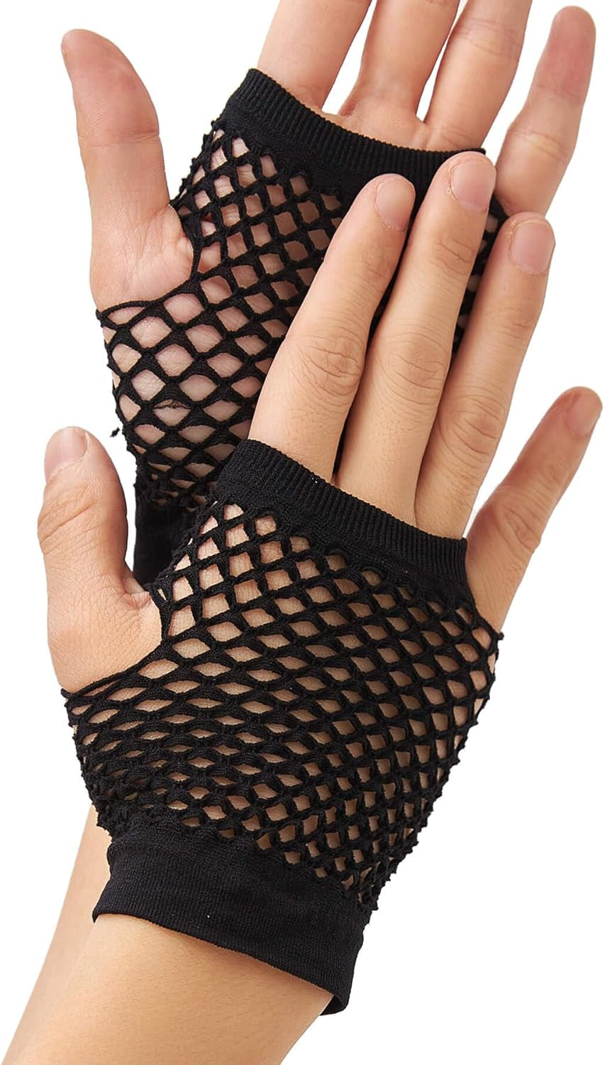 Short Fishnet Fingerless Gloves – Emo Goth 80s Style Accessories