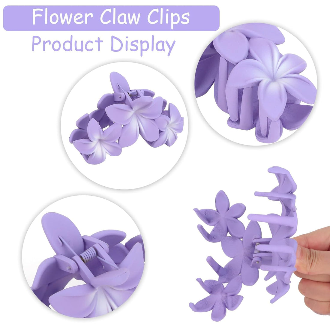 4PCS Large Colorful Plumeria Hair Clips