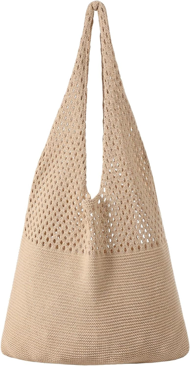 Stylish Crochet Mesh Beach Tote Bag – Boho Summer Vacation Shoulder Bag for Women