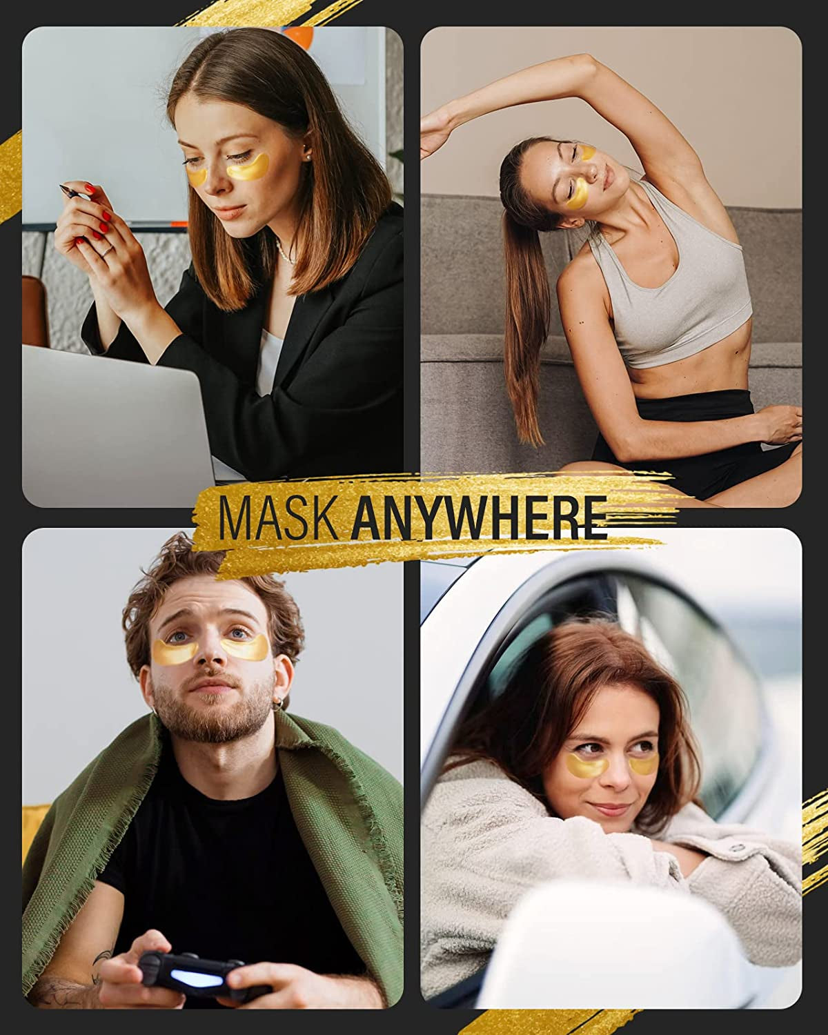 24K Gold Under Eye Patches - 15 Pairs