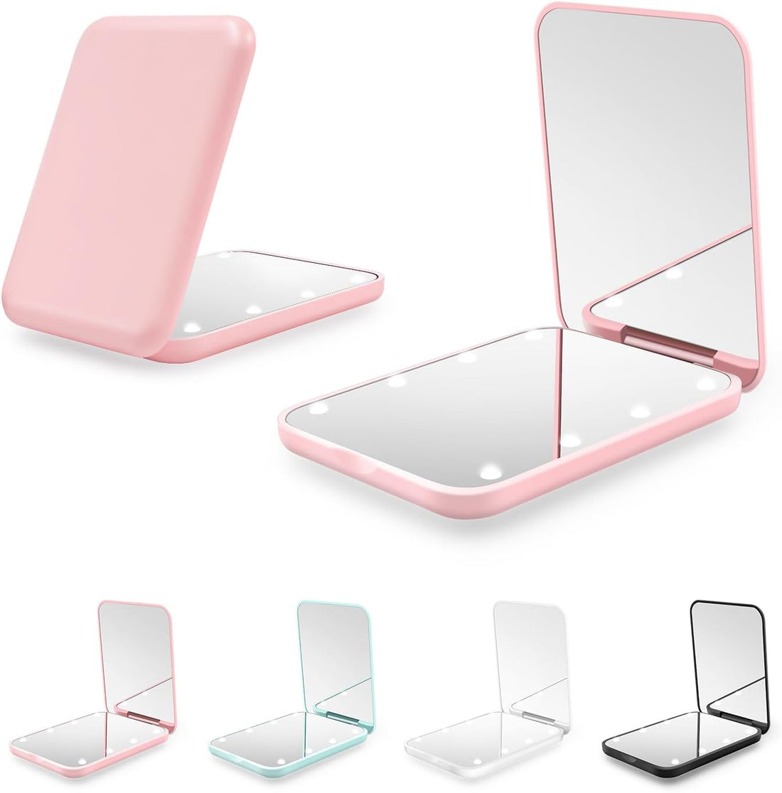 Compact LED Pocket Mirror 1X/3X Magnification 