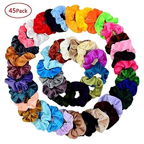 45 PCS Velvet Hair Scrunchies for Women &amp; Girls
