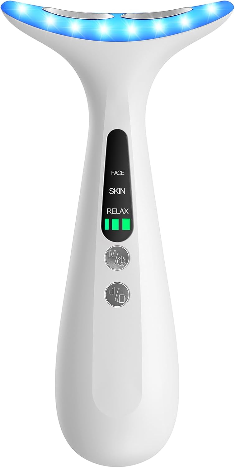 Facial &amp; Neck Massager – Lifting, Firming, White