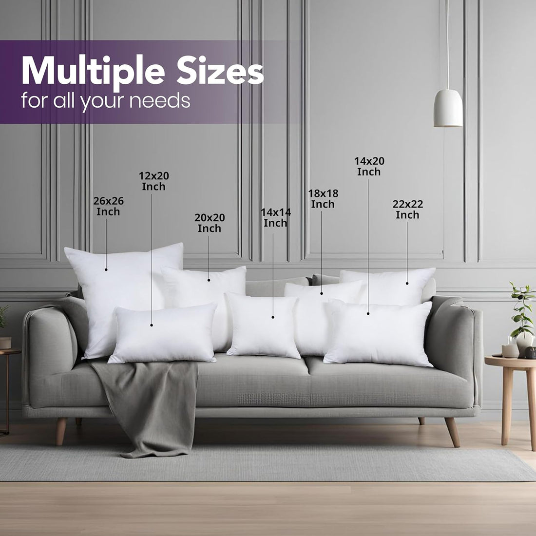 Throw Pillow Inserts Pack of 2 White