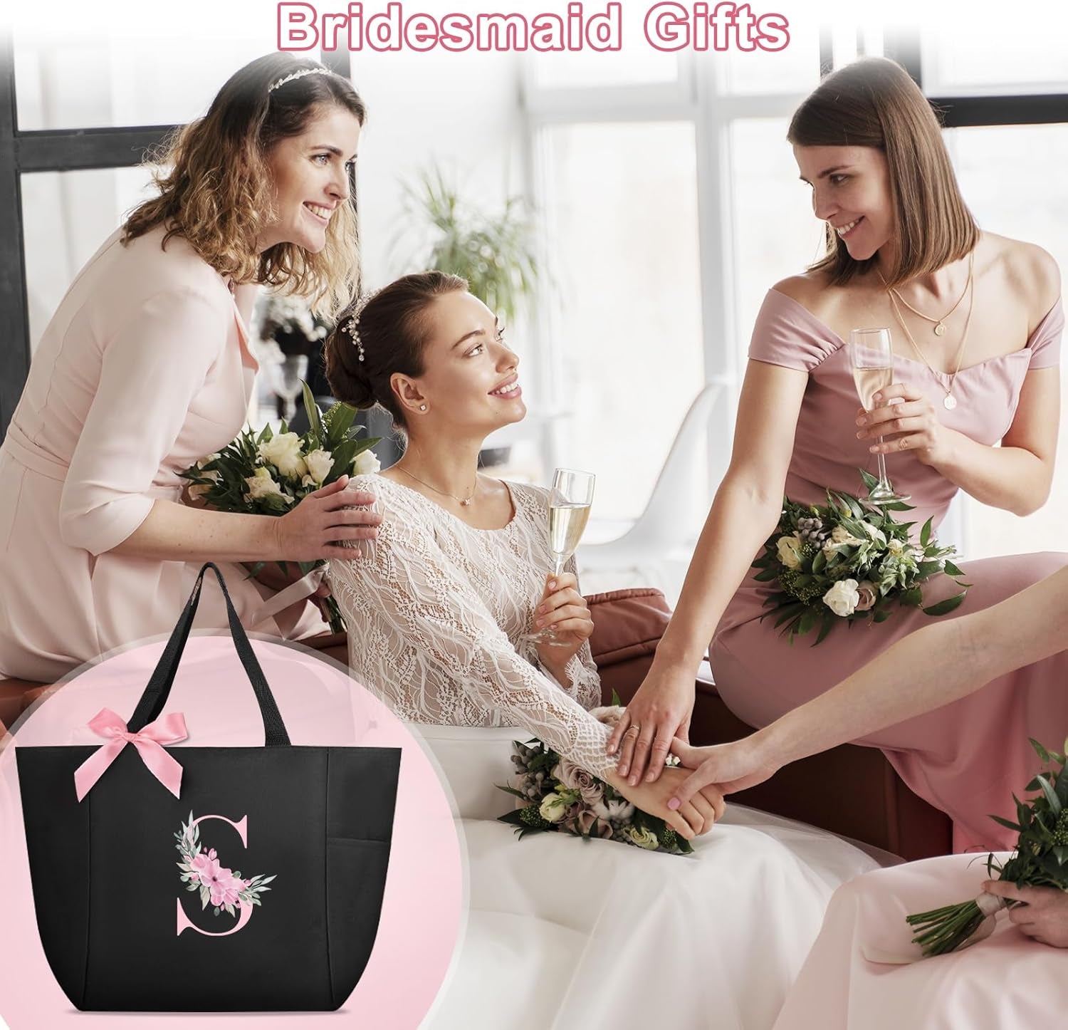Monogrammed A-Z Waterproof Tote Bag – Bridesmaid Gift