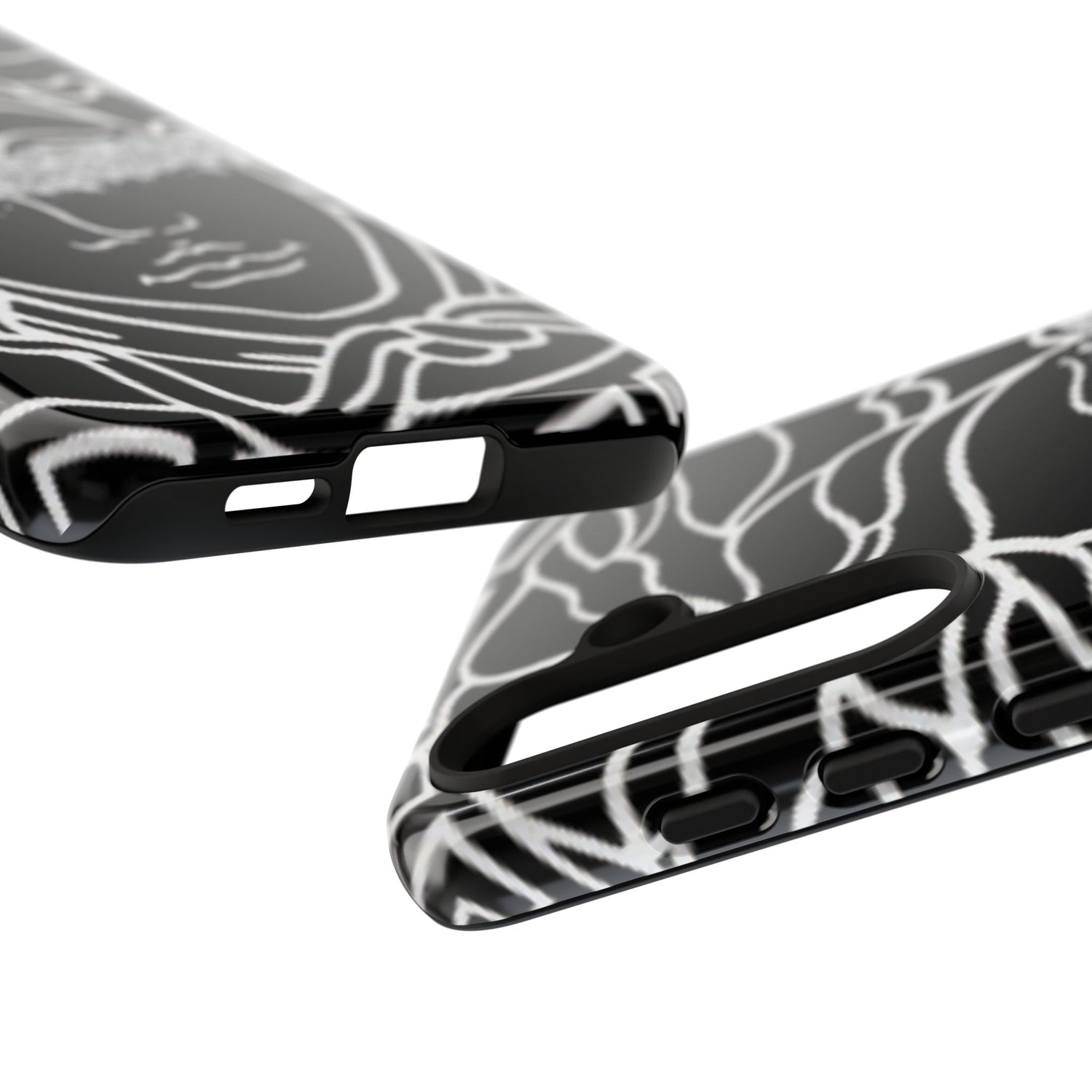 Luxury Medusa Head Tough Black and Silver Phone Case