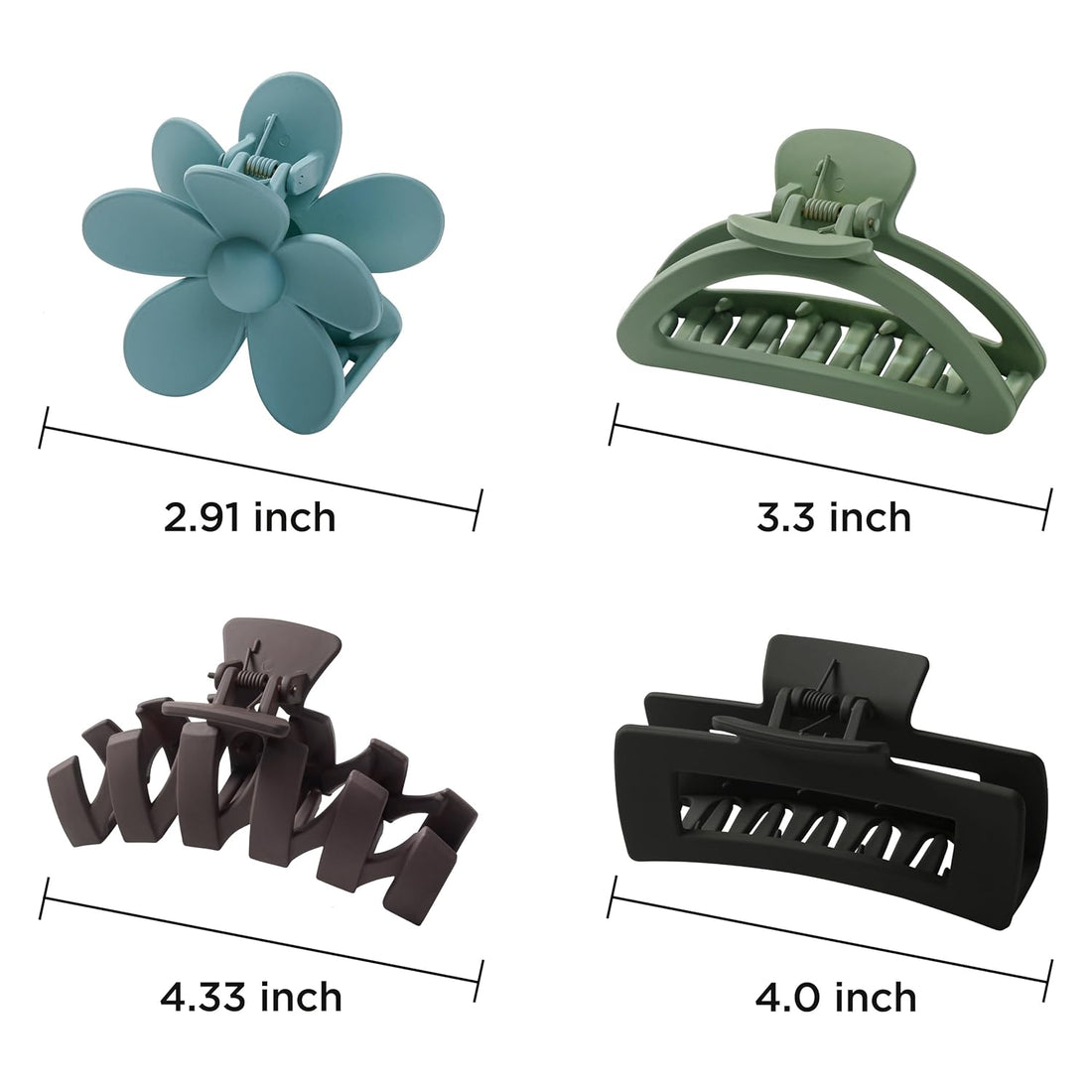 8PCS Neutral Color Flower Claw Hair Clips