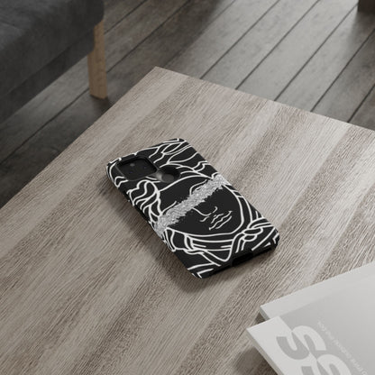 Luxury Medusa Head Tough Black and Silver Phone Case