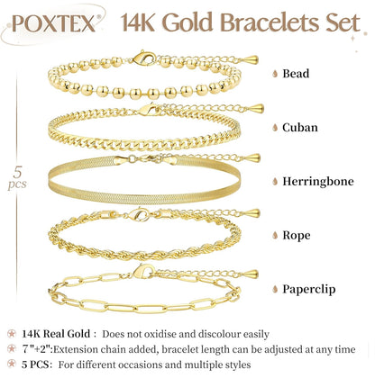 Dainty Gold &amp; Silver Bracelet Set for Women