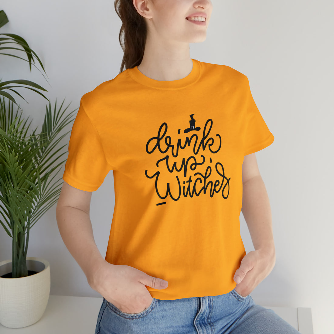Drink up witches! Halloween Unisex Jersey Short Sleeve Tee in Multiple Colors!