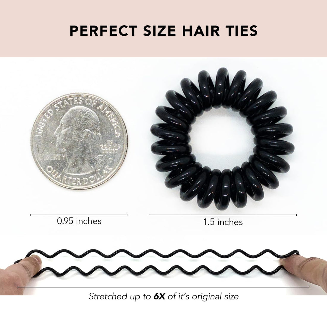 8PCS Clear Creaseless Spiral Hair Ties