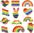 Pride Pins, 12Pcs Rainbow Enamel LGBT LGBTQ Brooch