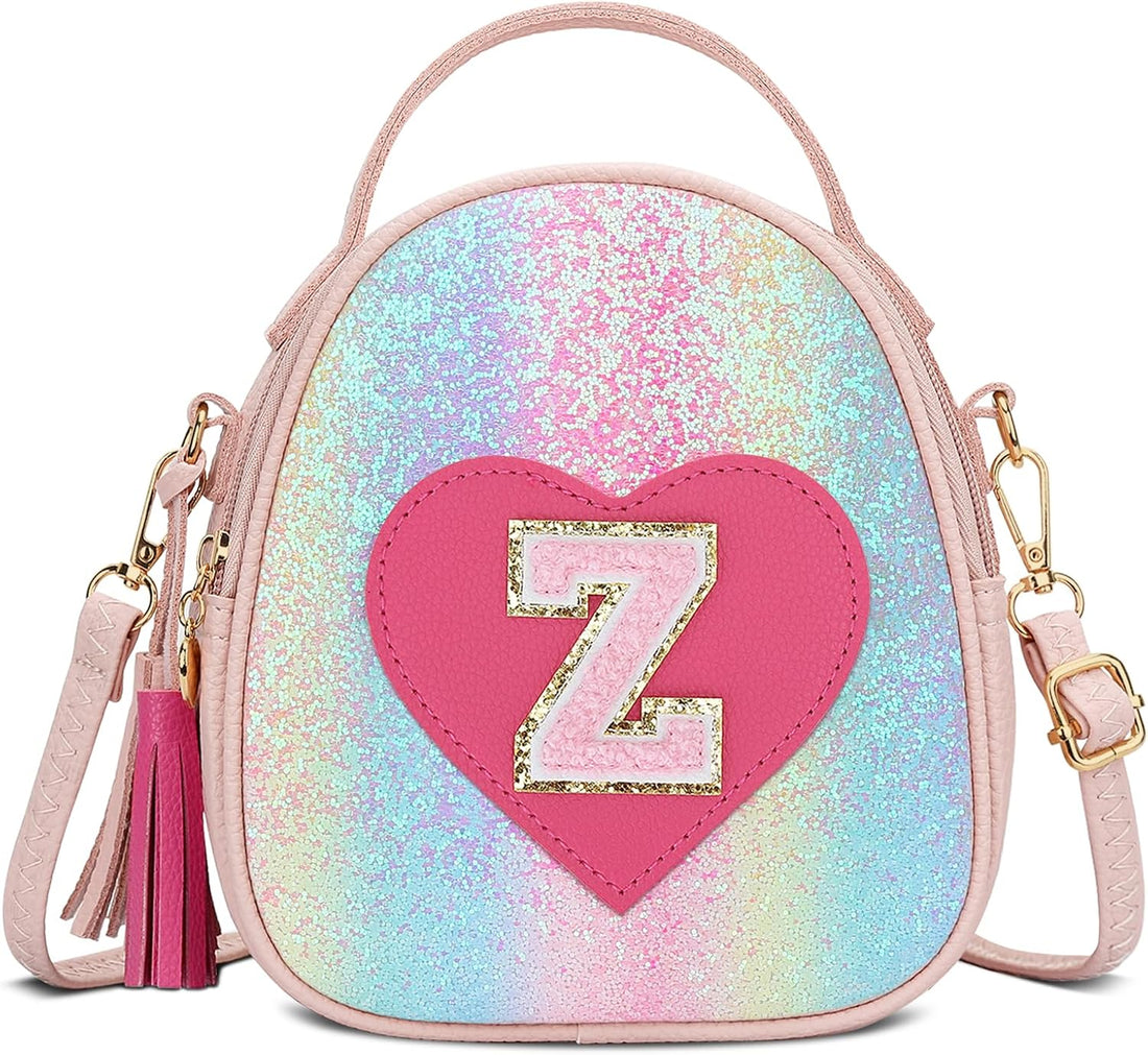 Cute Girls’ Crossbody Bag with Heart &amp; Tassel – Small Kids Backpack