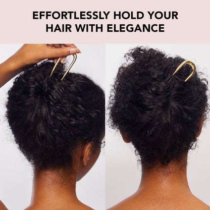 Gold Metal French Hair Pin for Women