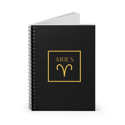 Aries Zodiac Spiral Notebook Bold Aries Symbol Design Durable Pages for Writing and Sketching Perfect Journal for Aries Lovers