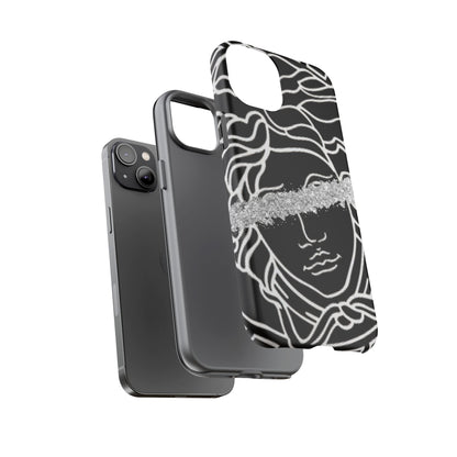 Luxury Medusa Head Tough Black and Silver Phone Case