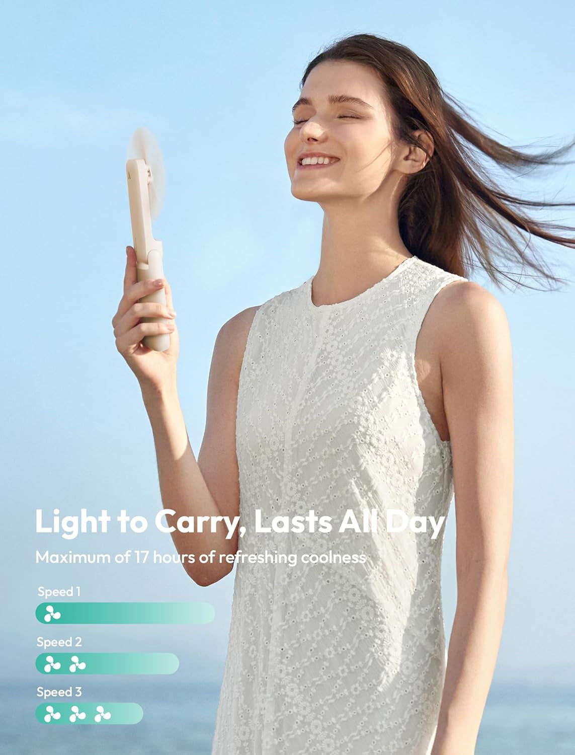 Slim Portable USB Rechargeable Handheld Fan