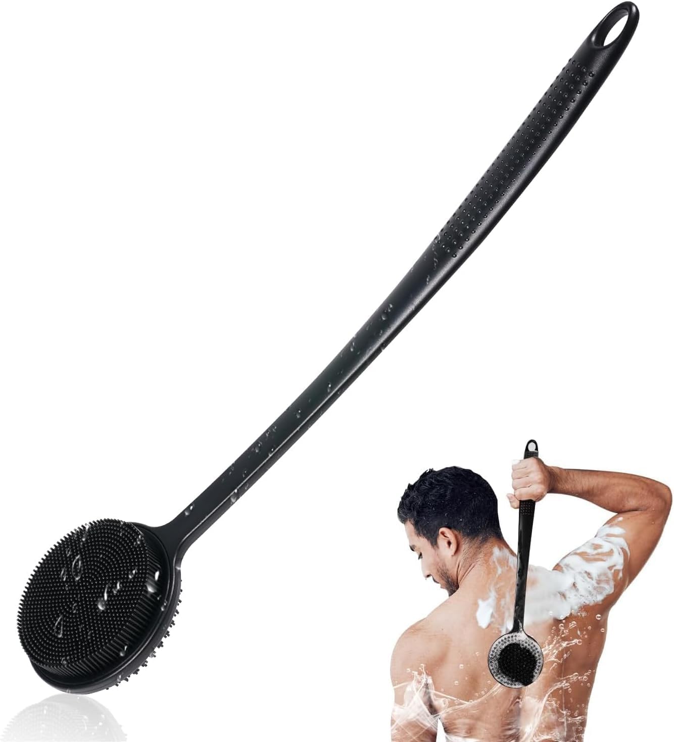 Silicone Back Scrubber – 17&quot; Body Brush for Men