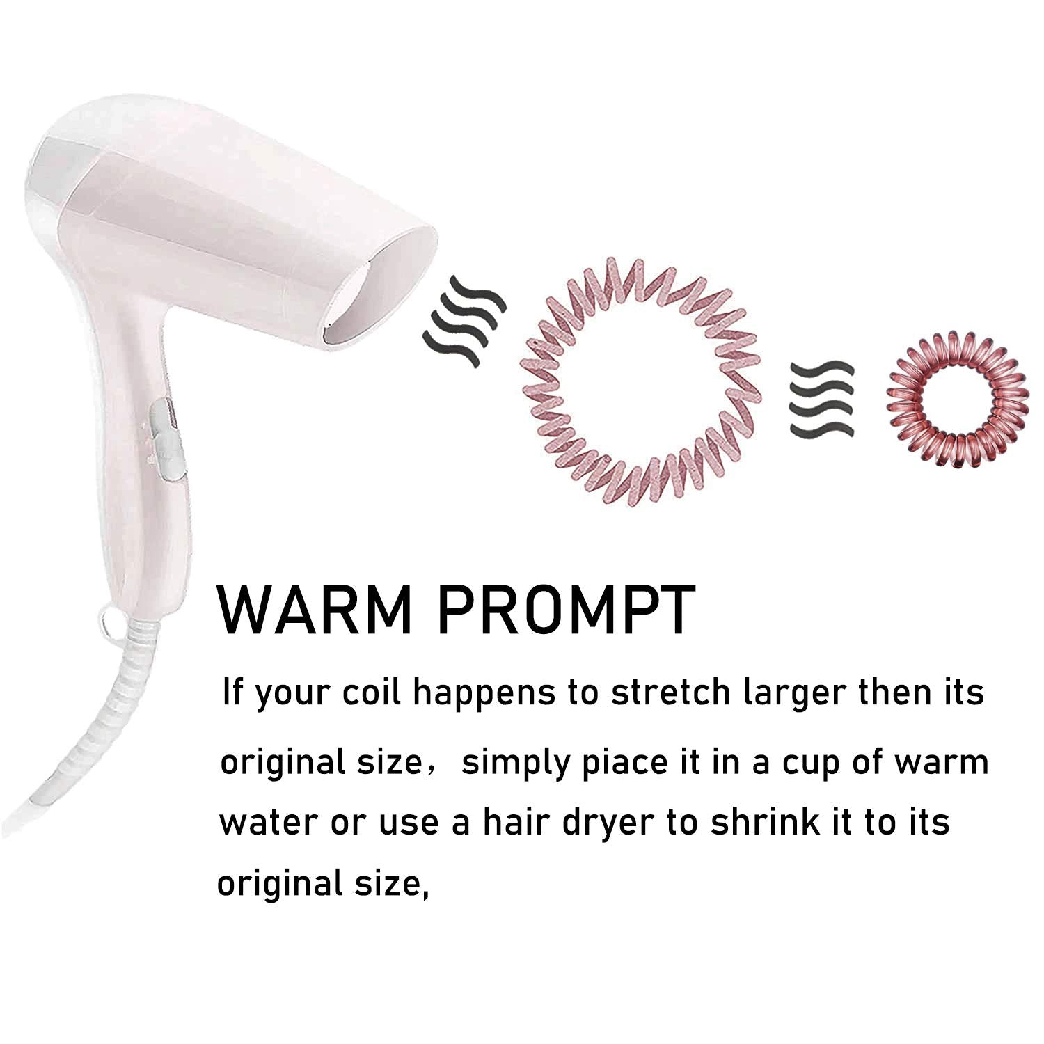 17 Pack Spiral Hair Ties No Crease