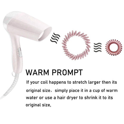 17 Pack Spiral Hair Ties No Crease