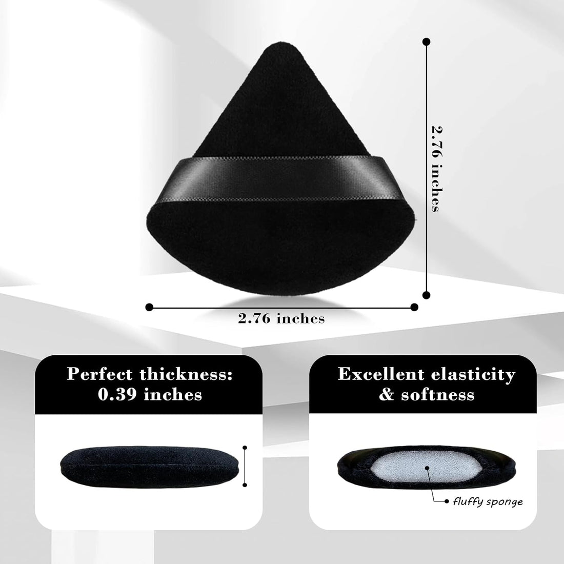 8Pcs Triangular Powder Puffs  Contouring, Black