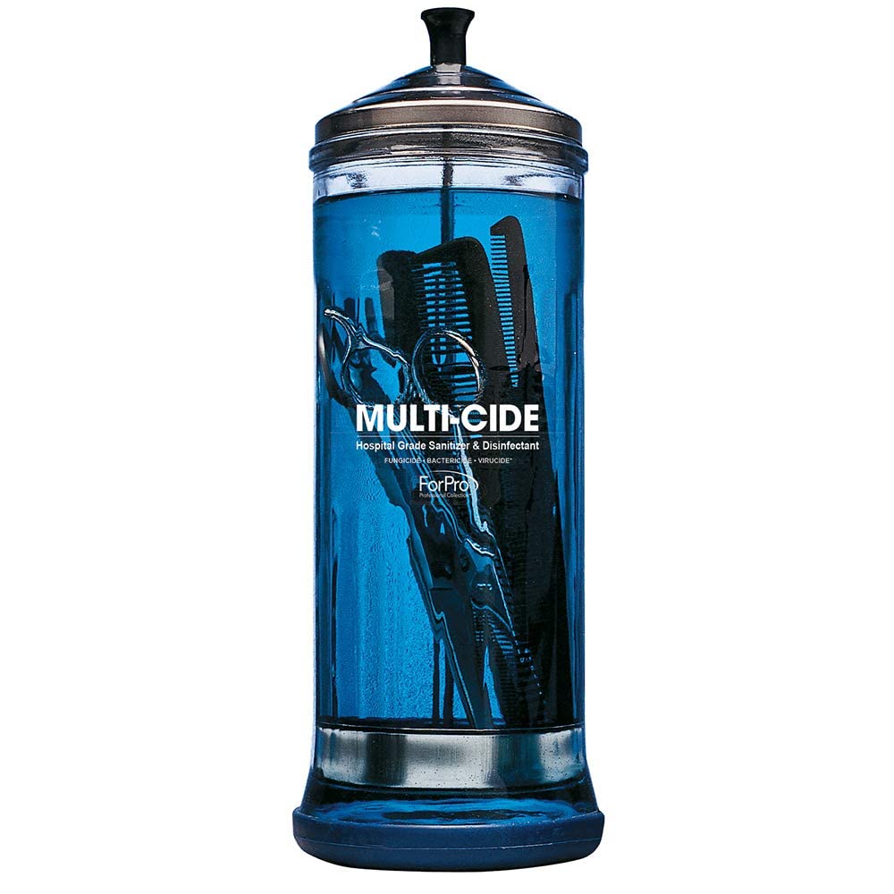 Multi-Cide Tall Glass Jar – 37oz for Combs &amp; Shears