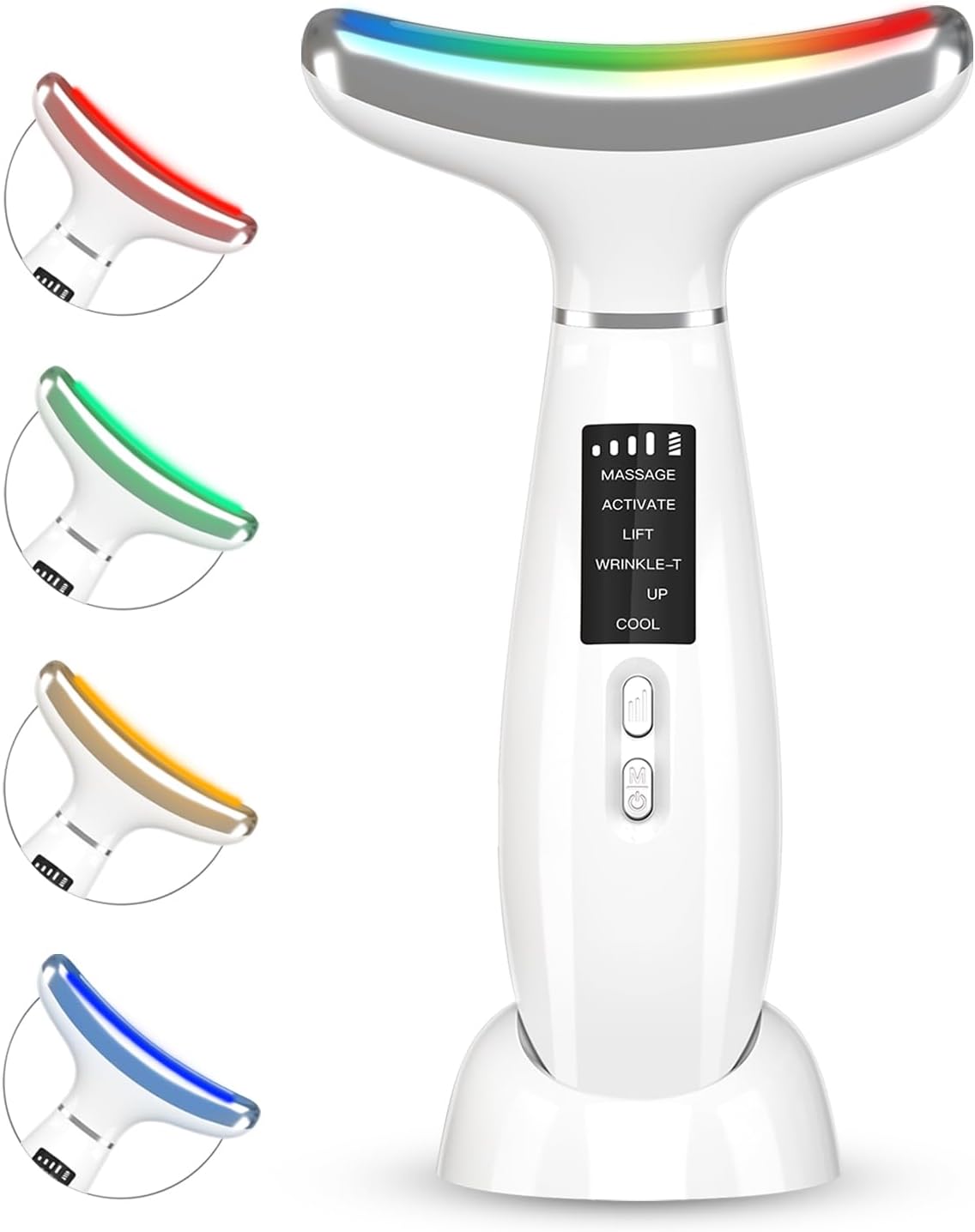 Red Light Therapy Face &amp; Neck Massager – White