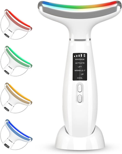 Red Light Therapy Face &amp; Neck Massager – White