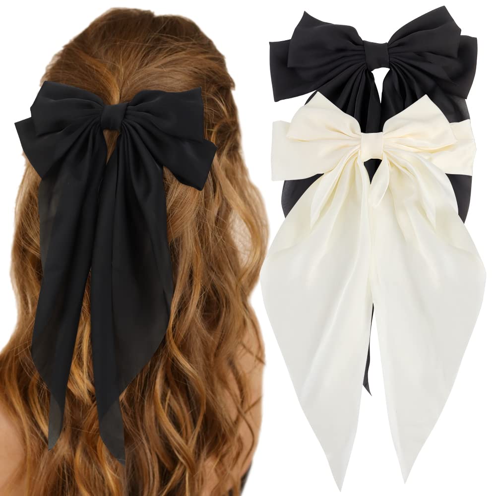 Silky Satin Hair Bows - 2 Pack
